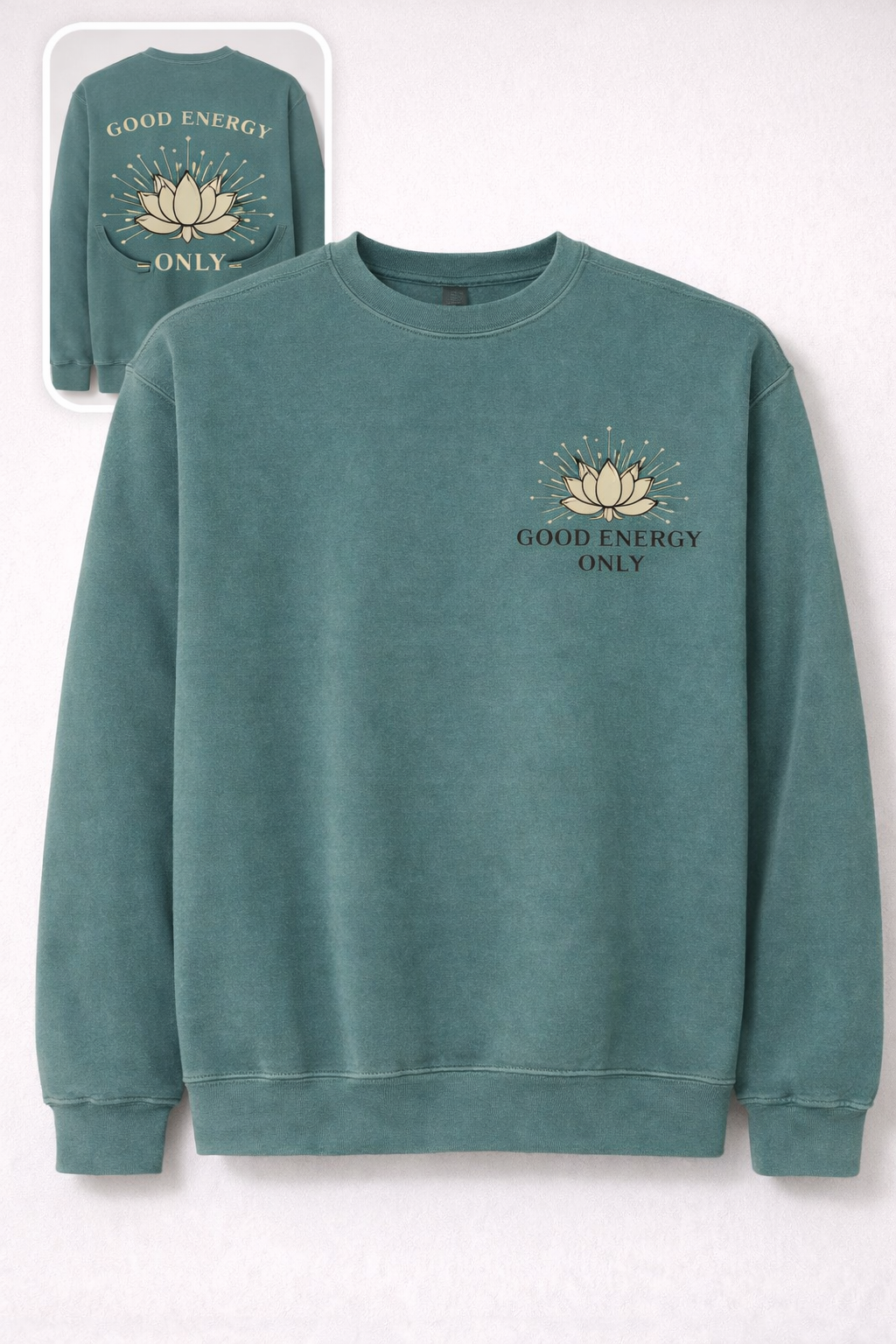 Good Energy Only Lotus Graphic Crewneck Sweatshirt