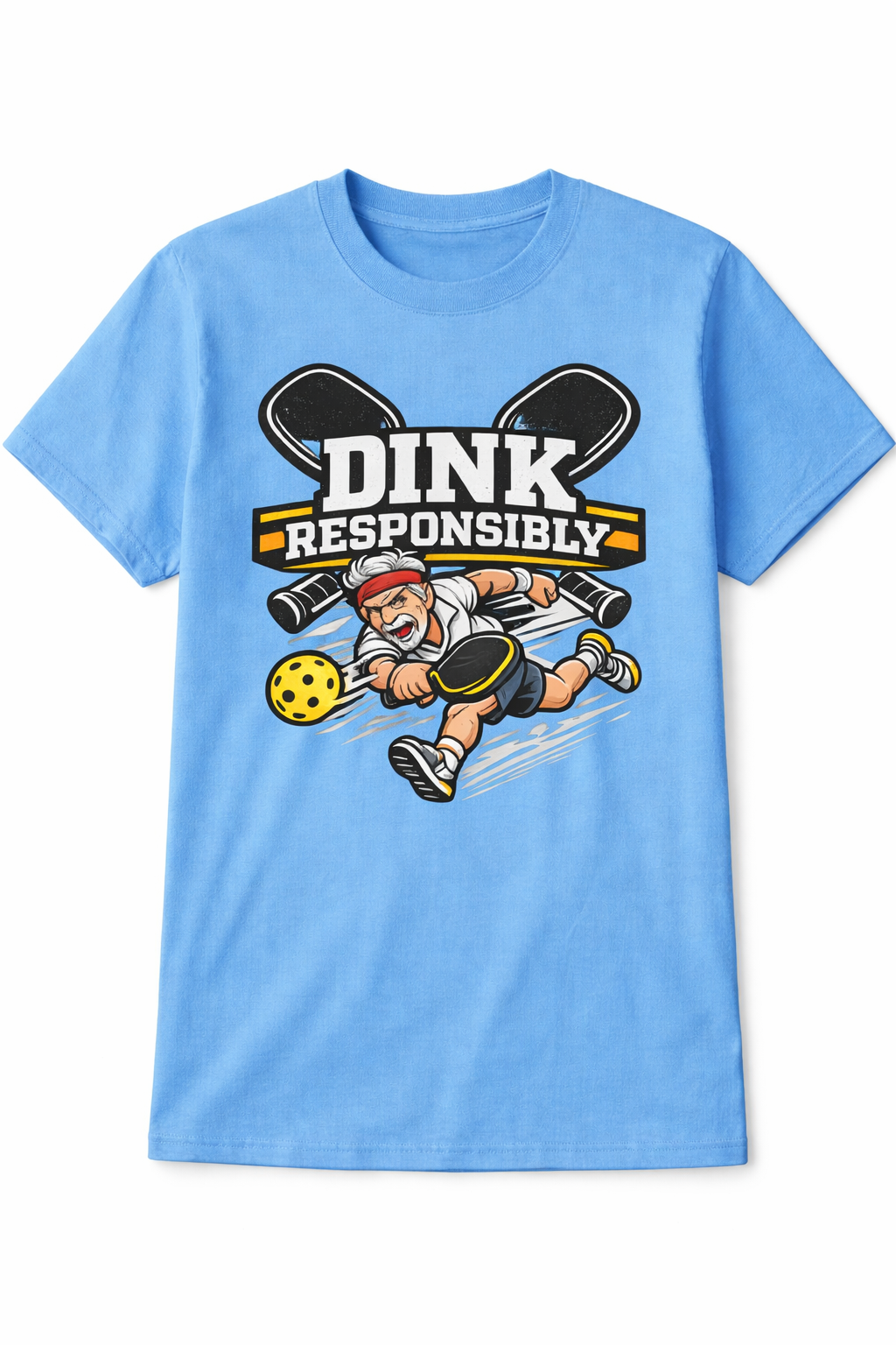 Dink Responsibly pickleball shirt. Soft, lightweight, modern fit for players
