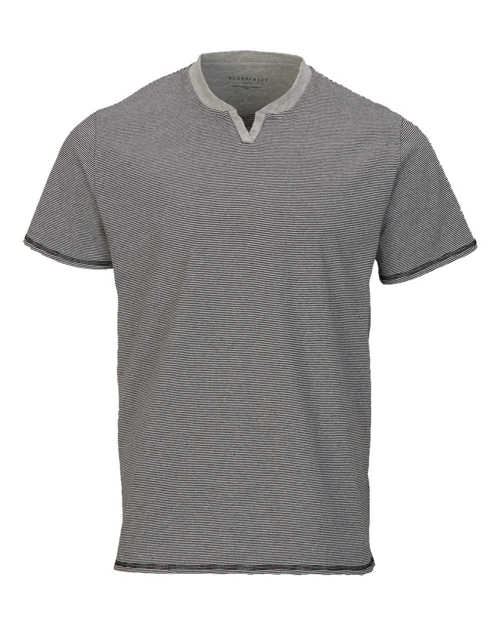 Boxercraft Men’s Striped V-Notch T-Shirt – 100% Cotton Casual Tee