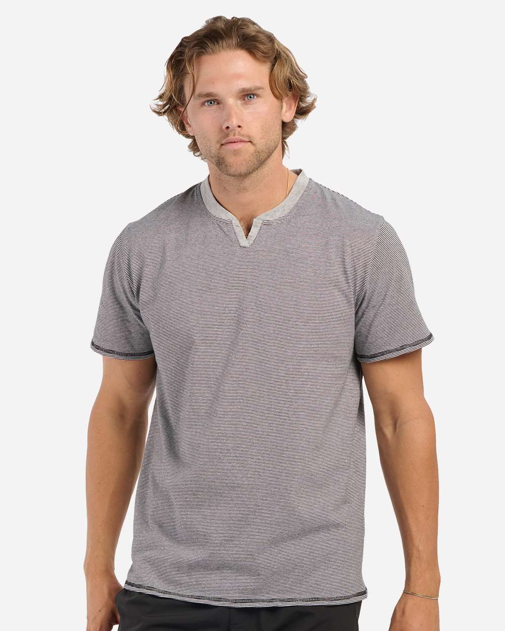 Boxercraft Men’s Striped V-Notch T-Shirt – 100% Cotton Casual Tee