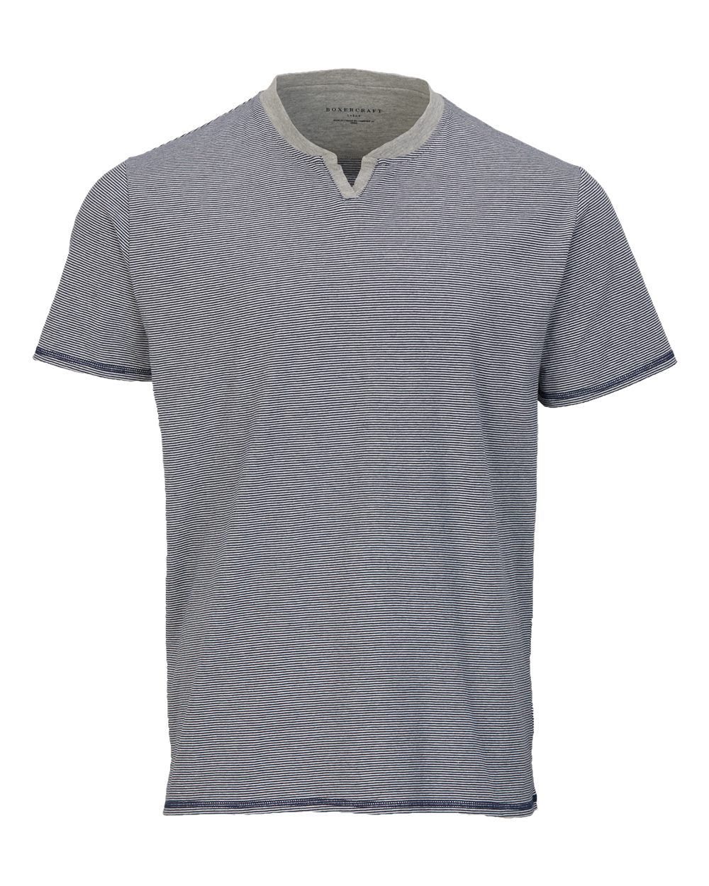Boxercraft Men’s Striped V-Notch T-Shirt – 100% Cotton Casual Tee
