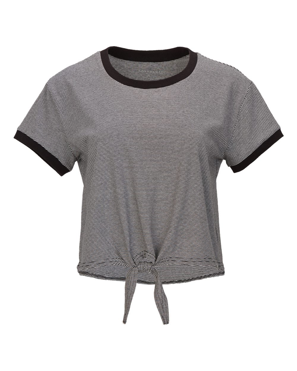 Boxercraft Women’s Striped Tie-Front T-Shirt – Cropped Casual Tee
