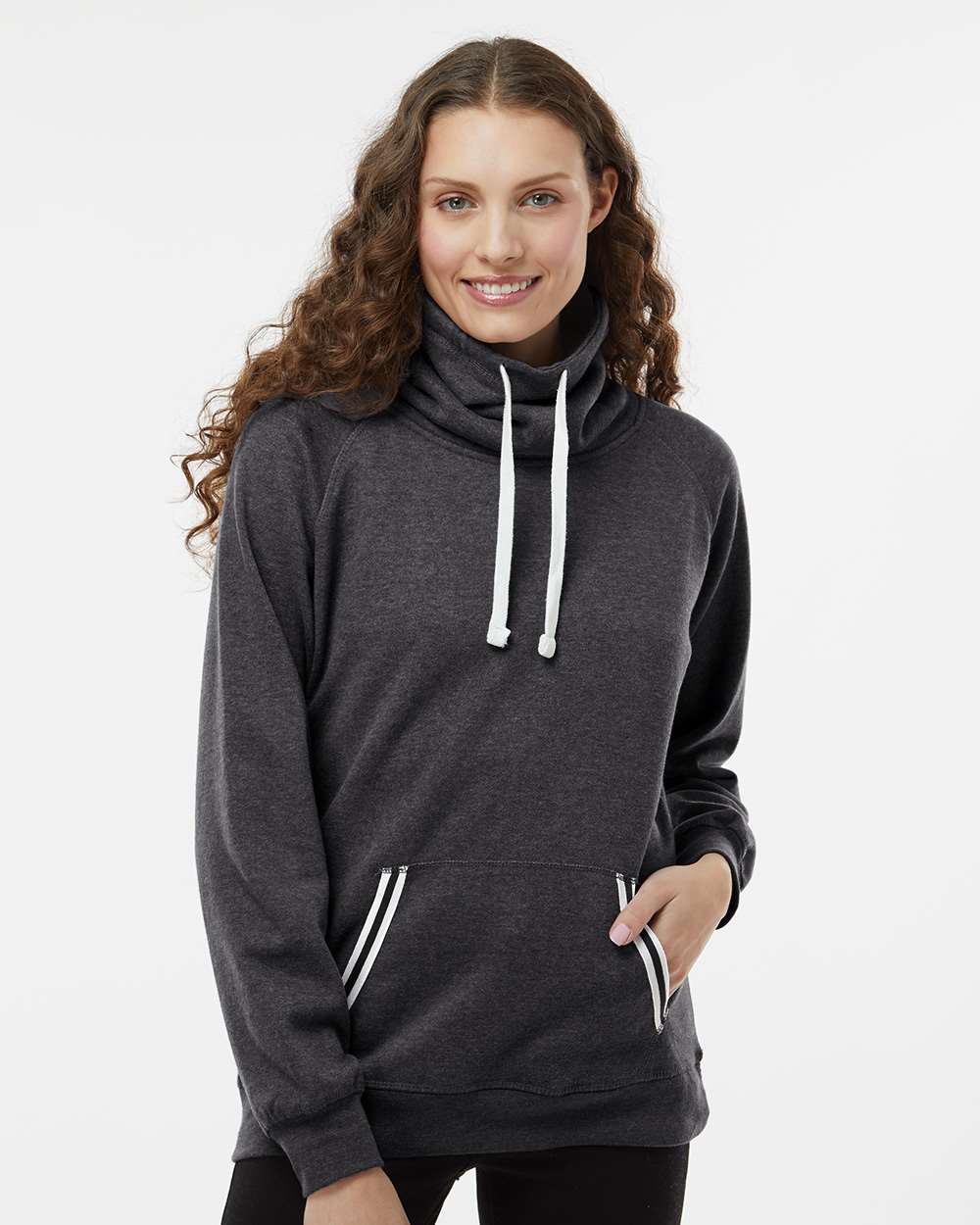 J. America Women’s Relay Cowl Neck Sweatshirt – Soft Fleece Pullover