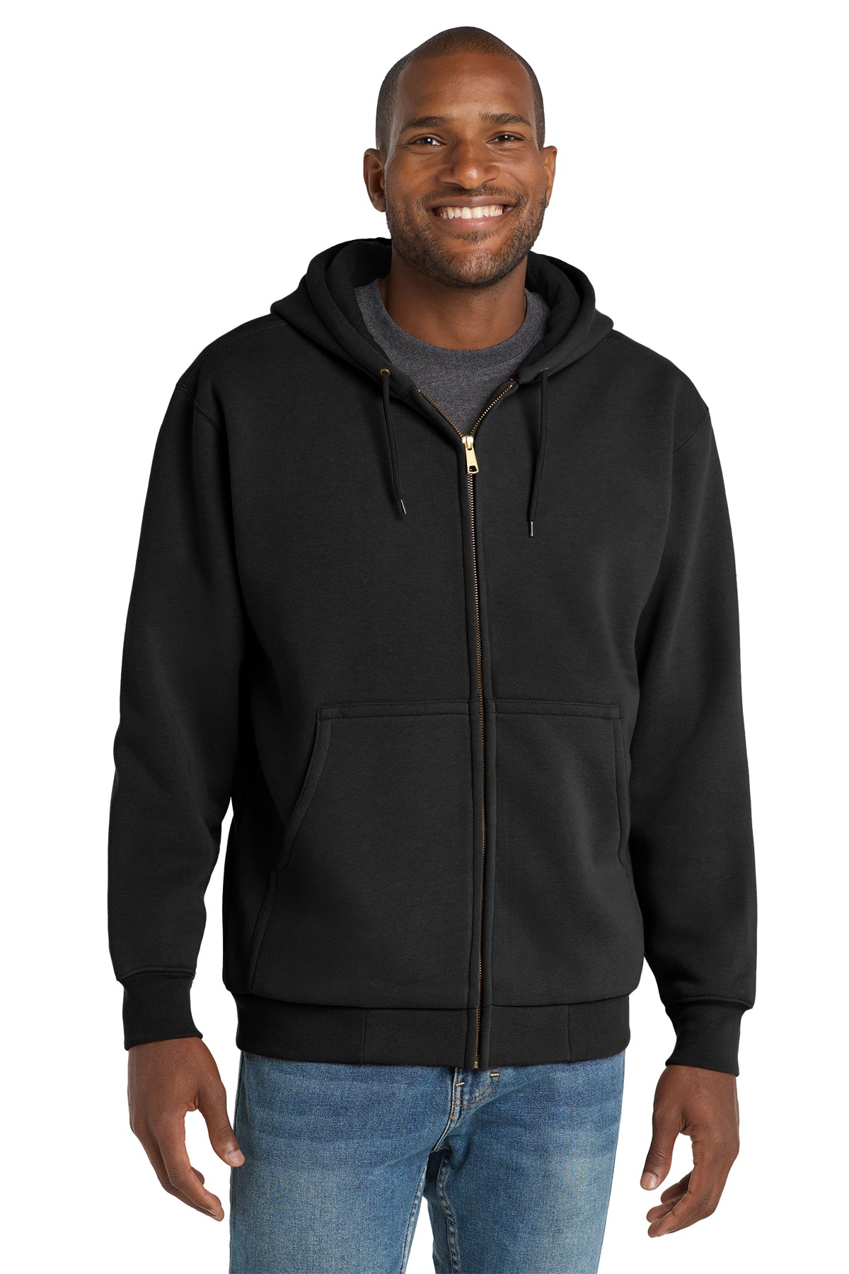 Heavyweight thermal-lined full-zip hoodie, adult sizes XS–6XL