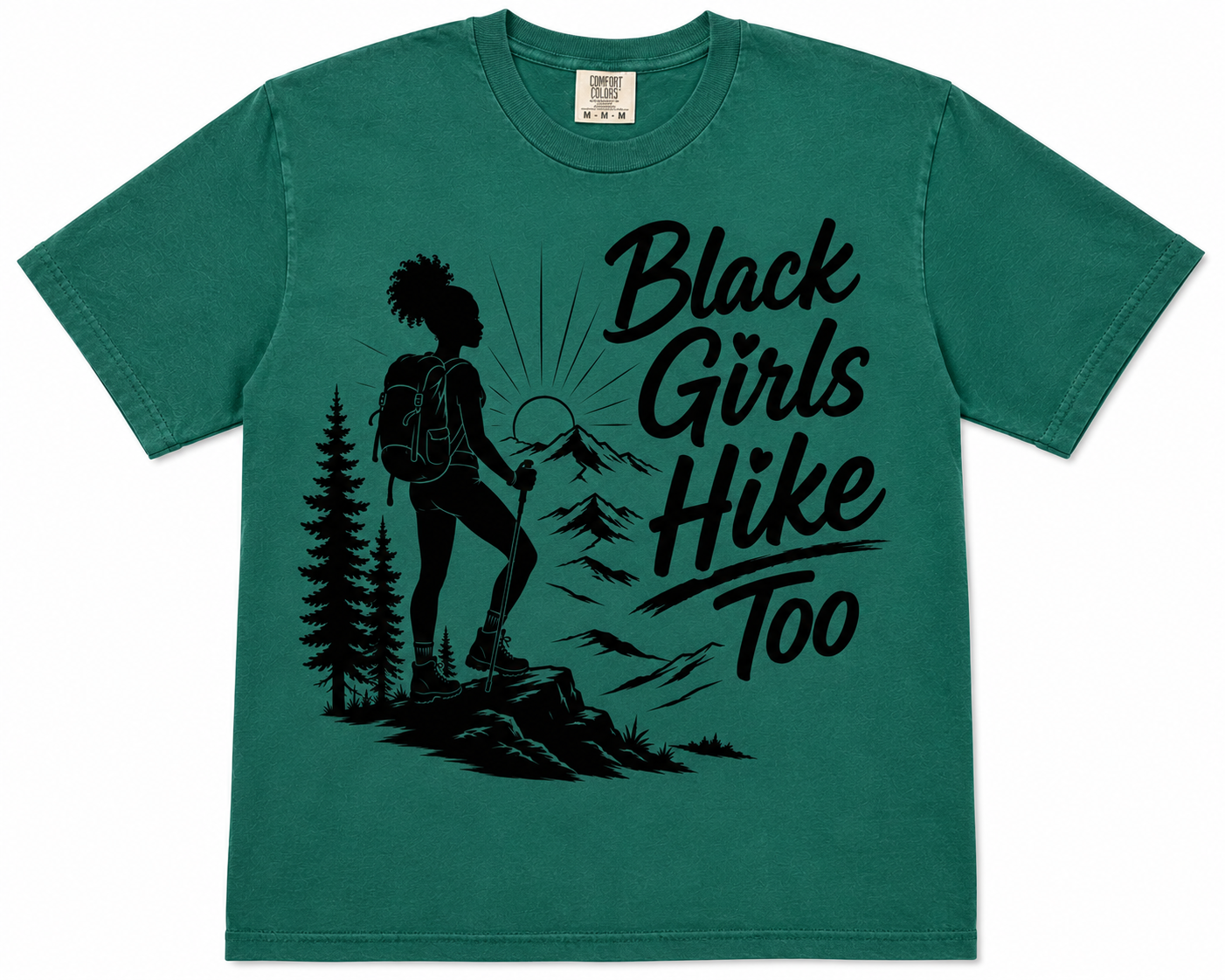 Black Girls Hike Too Women’s Outdoor Graphic Tee – Hiking Trail Shirt