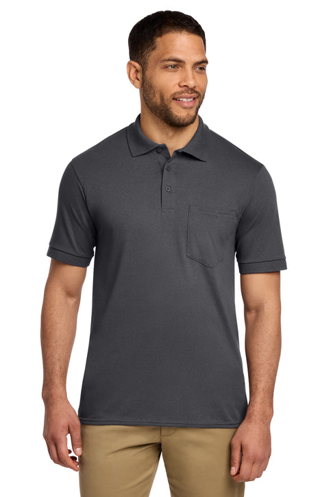 Men's Pocket Polo Shirt Work Uniform Stain Release S-6XL