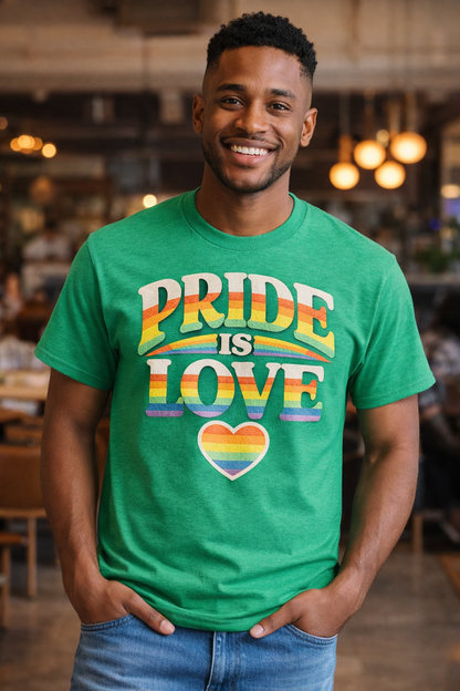Pride Is Love Retro Rainbow Graphic T-Shirt