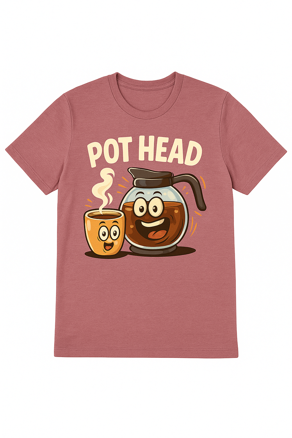 POT HEAD Coffee Lover T-Shirt – Funny Cartoon Coffee Tee