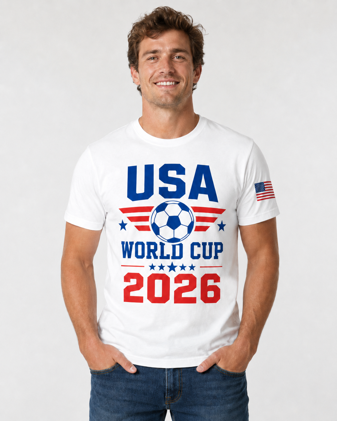 USA Soccer 2026 Fan Shirt – Red & Blue Match Day Tee