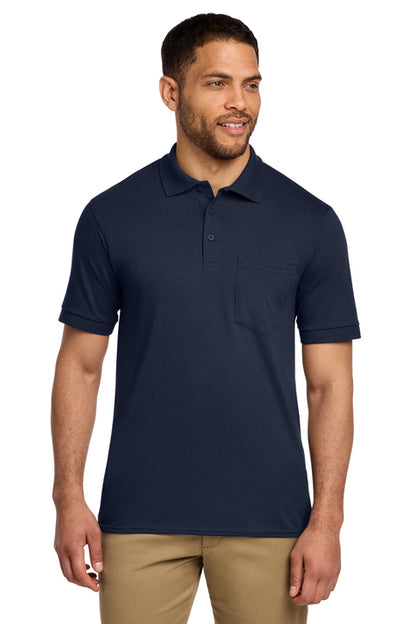 Men's Pocket Polo Shirt Work Uniform Stain Release S-6XL