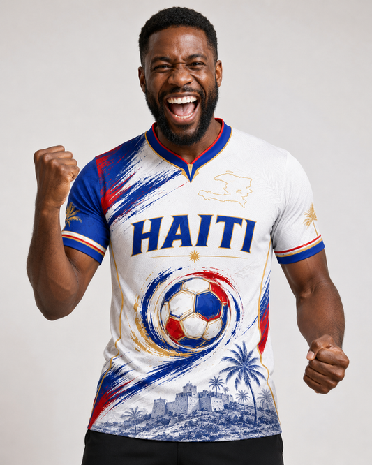 Haiti Heritage Soccer Jersey – White/Blue