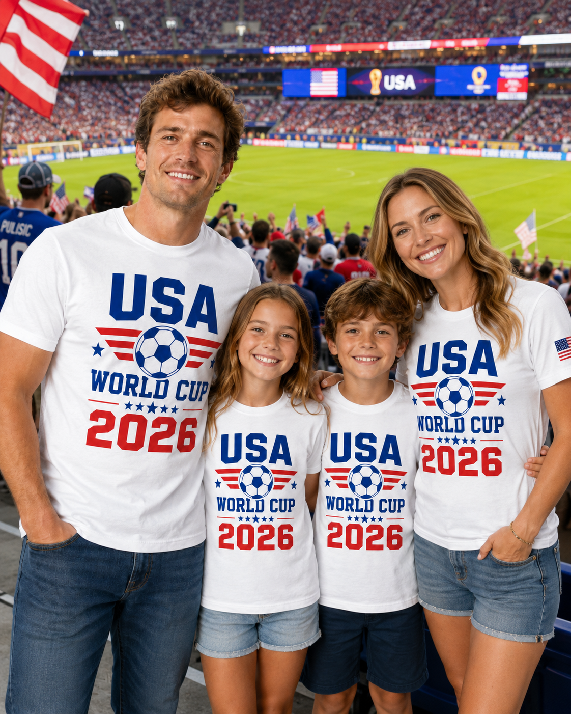 USA Soccer 2026 Fan Shirt – Red & Blue Match Day Tee