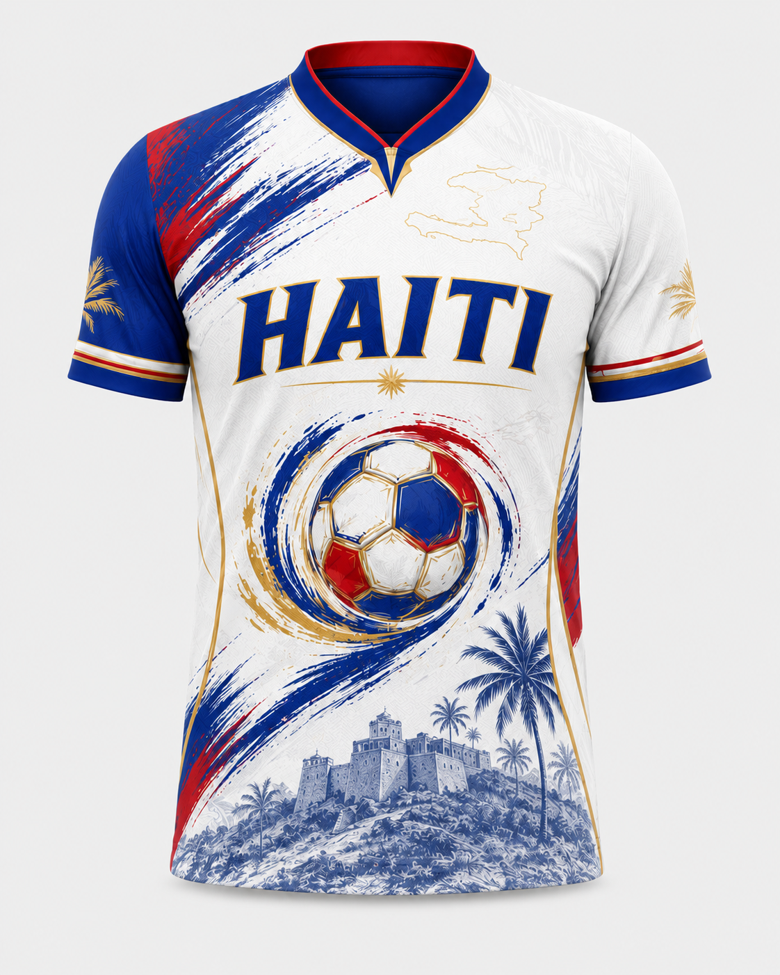 Haiti Heritage Soccer Jersey – White/Blue