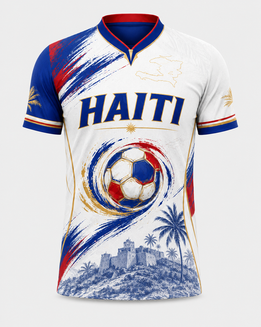 Haiti Heritage Soccer Jersey – White/Blue