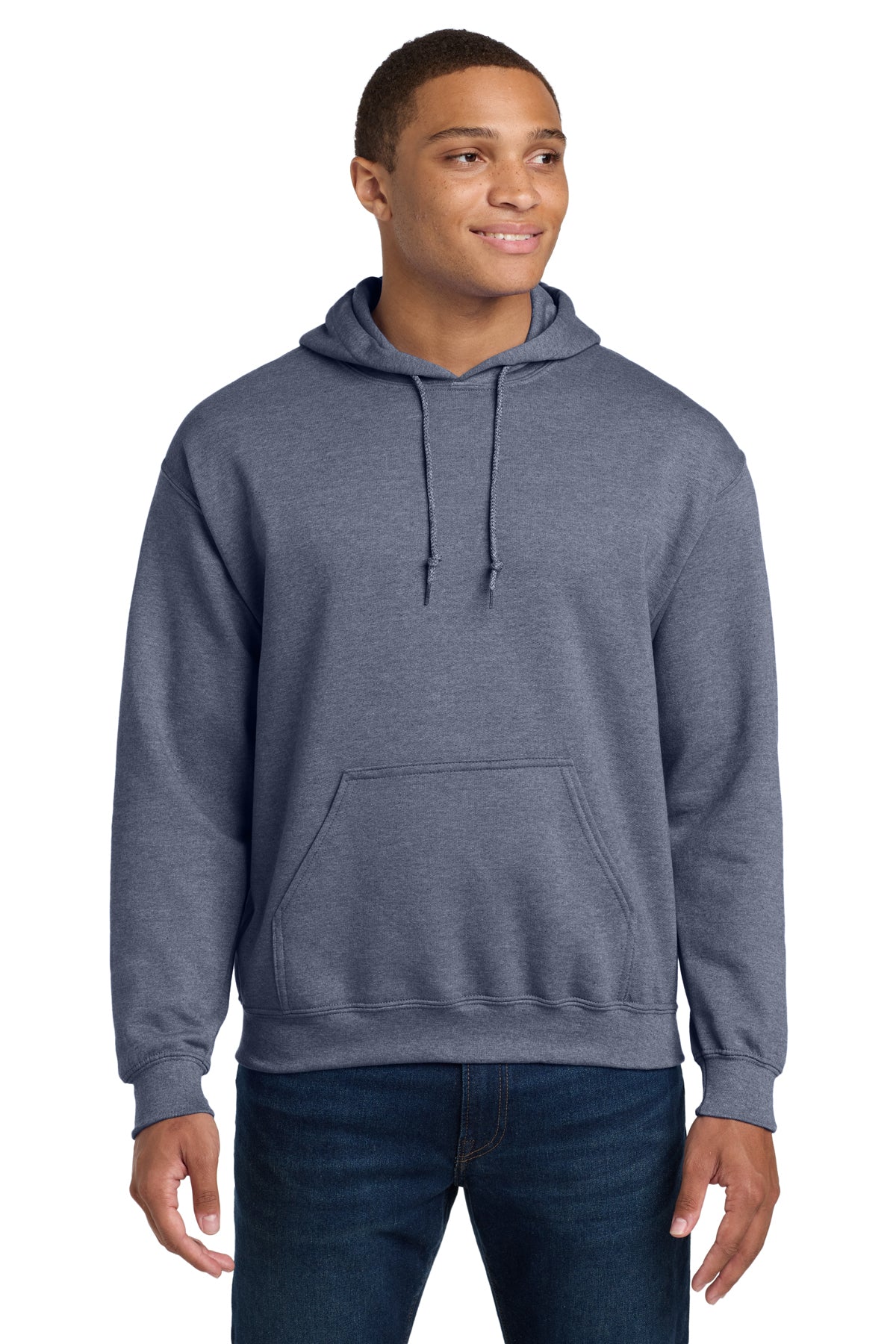 Gildan Heavy Blend hoodie, 8 oz, sizes XS–5X. Soft, durable cotton-poly fleece