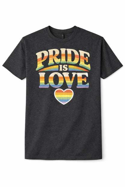 Pride Is Love Retro Rainbow Graphic T-Shirt