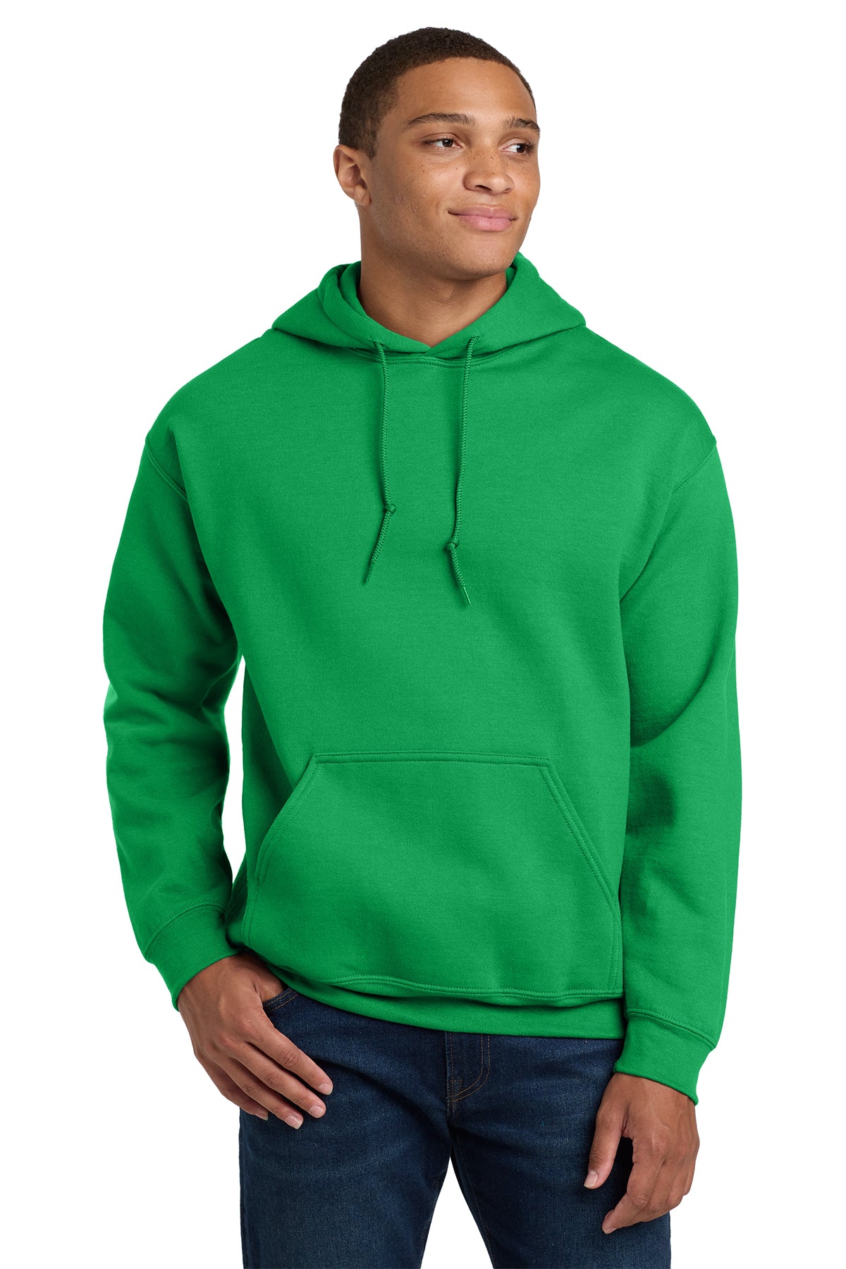 Gildan Heavy Blend hoodie, 8 oz, sizes XS–5X. Soft, durable cotton-poly fleece