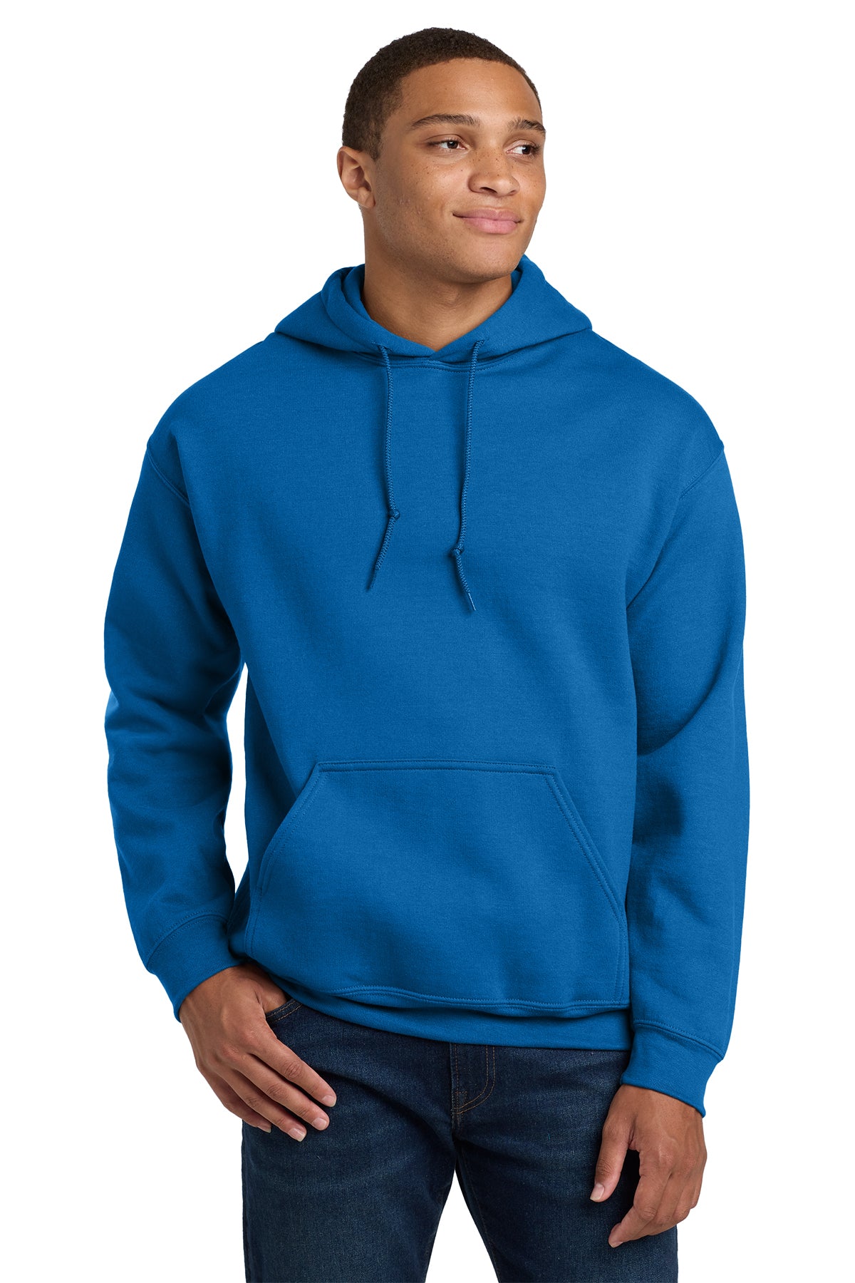 Gildan Heavy Blend hoodie, 8 oz, sizes XS–5X. Soft, durable cotton-poly fleece.