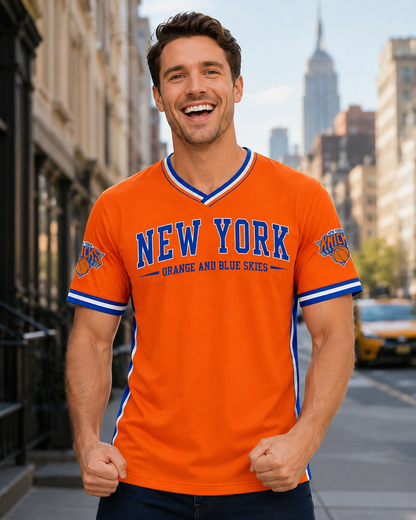 New York Orange Blue Fan Jersey Shirt
