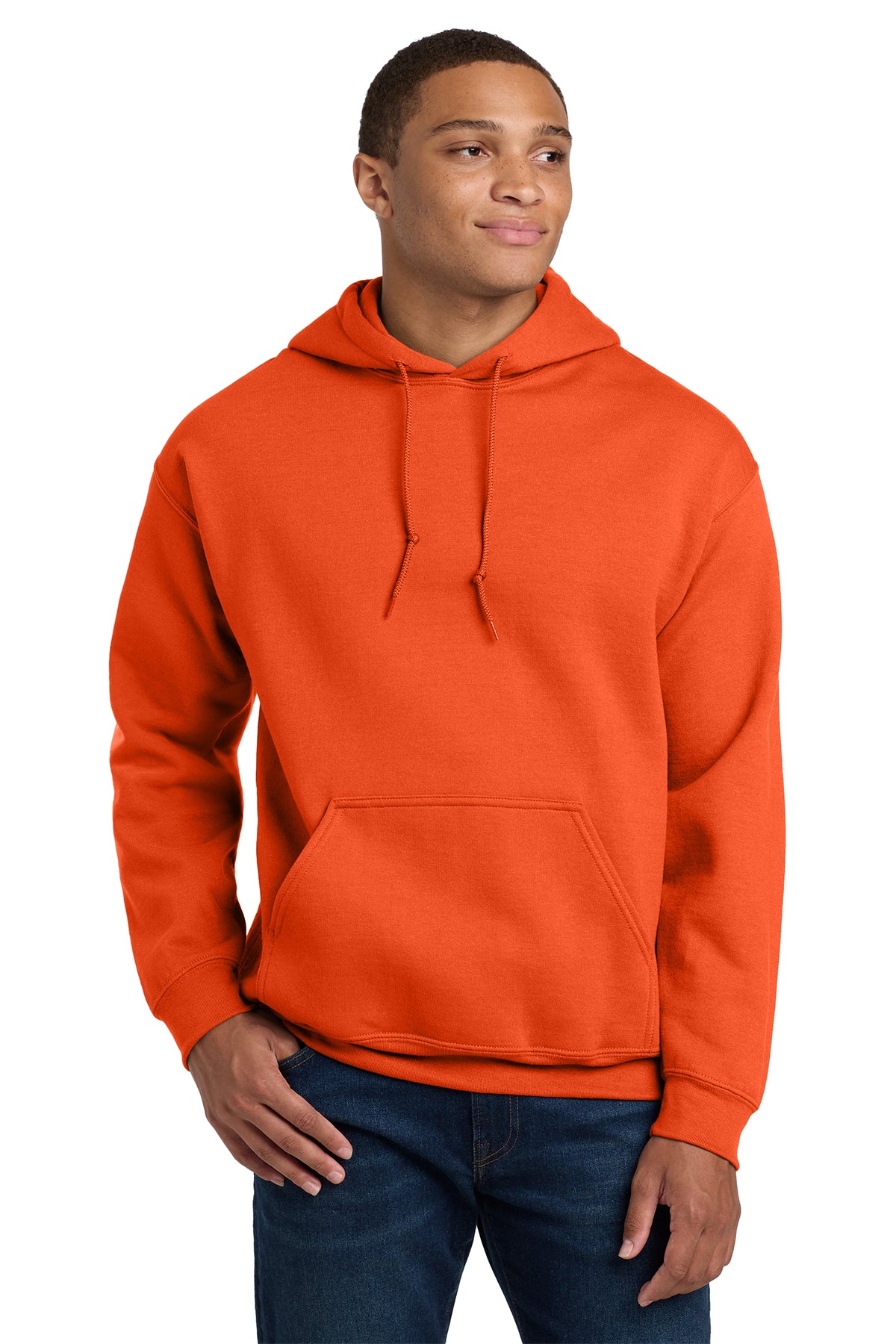 Gildan Heavy Blend hoodie, 8 oz, sizes XS–5X. Soft, durable cotton-poly fleece.