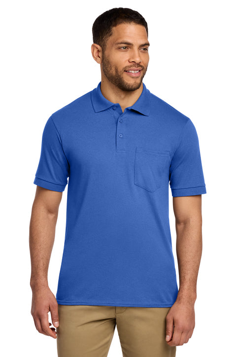 Men's Pocket Polo Shirt Work Uniform Stain Release S-6XL