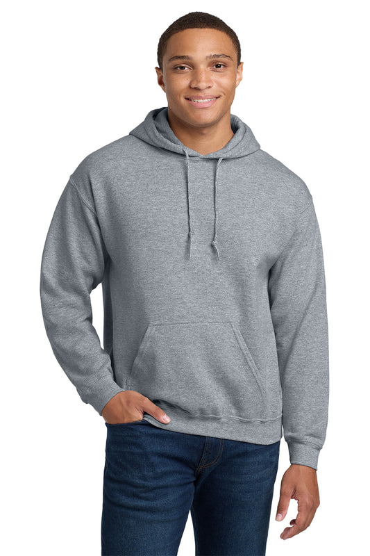 Gildan Heavy Blend hoodie, 8 oz, sizes XS–5X. Soft, durable cotton-poly fleece.