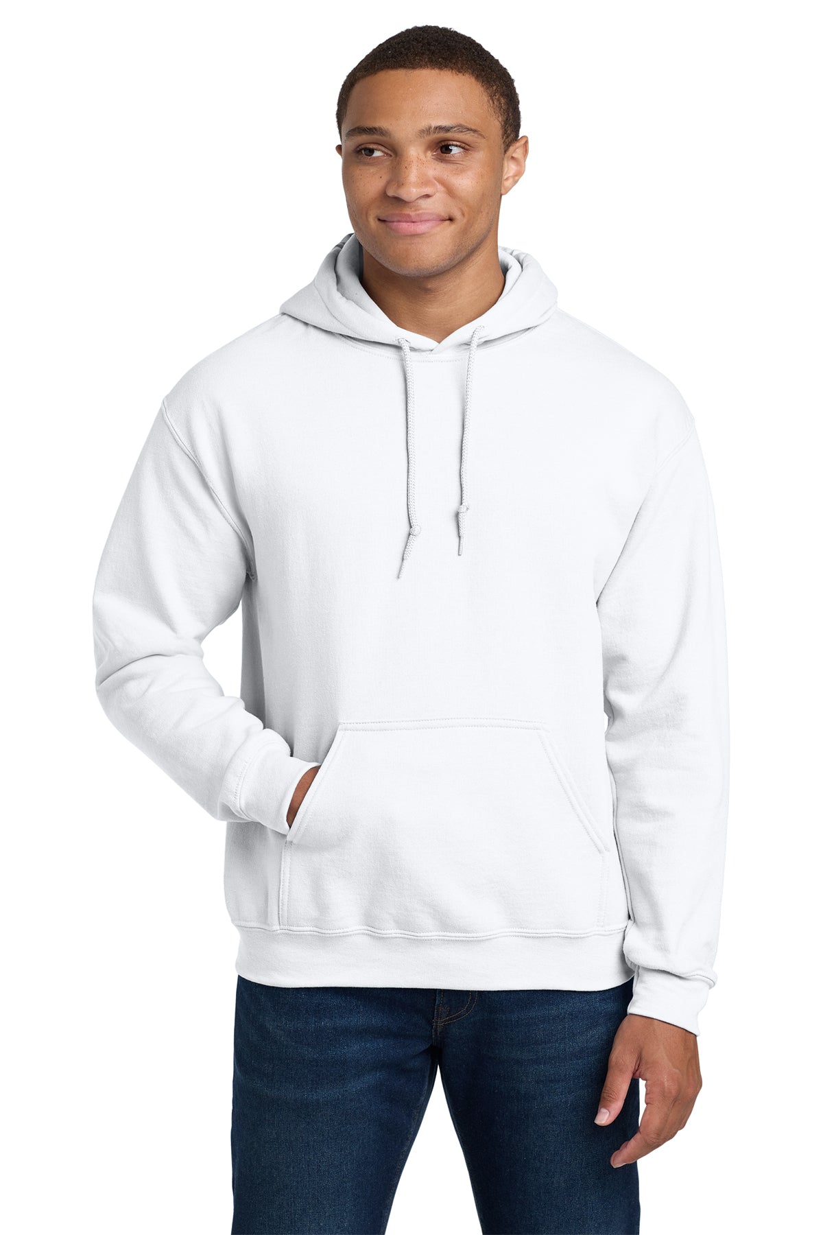 Gildan Heavy Blend hoodie, 8 oz, sizes XS–5X. Soft, durable cotton-poly fleece.